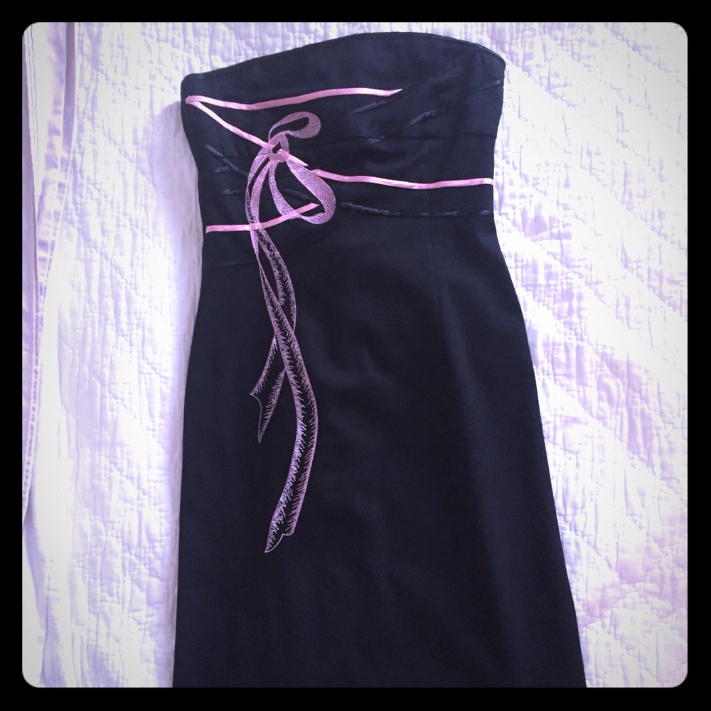 Black strapless dress w/ matching crop sweater